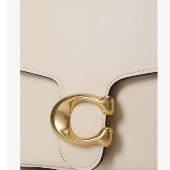 COACH Soft Tabby genuine leather shoulder crossbody + Dust bag  CHALK WHITE - Picture 9 of 16